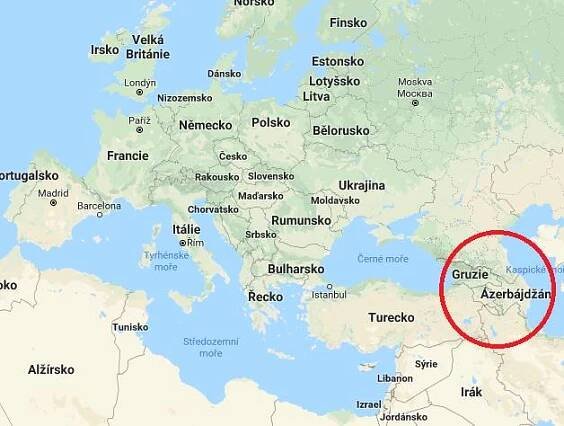 Kde na mapě se Ázerbájdžán nachází mapa