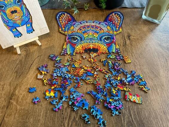 Dřevěné puzzle - Francouzský buldoček