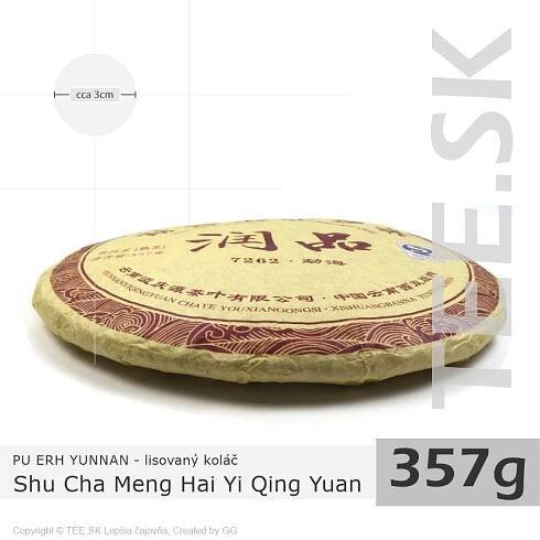 PU ERH Yunnan Shu Cha Meng Hai Yi Qing Yuan (357g) – lisovaný koláč