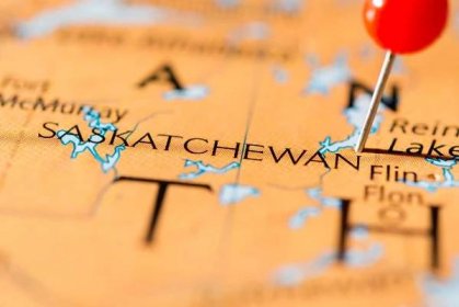 Investing in Saskatchewan, Canada by pin pointing it on a map.