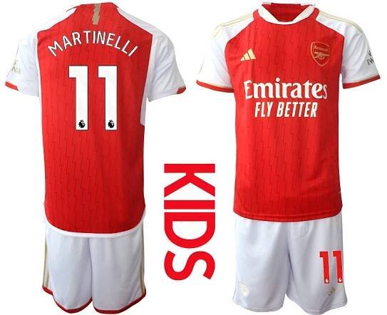Dětské Fotbalové Dresy Komplet Martinelli 11 Arsenal FC 23-24 Domácí - červený