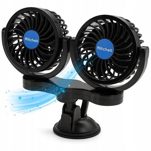 Ventilátor do auta Dvojitý Turbo x2 na zapalovač 12 V Silný a tichý