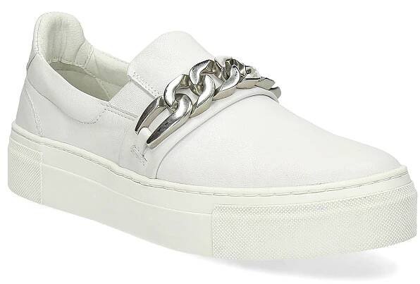 Kožené dámské Slip-on s řetízkem