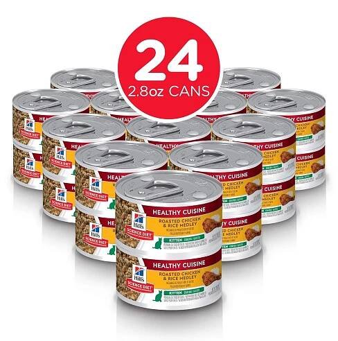 Hill's Science Diet Canned Wet Cat Food, Kitten Recipes, Pack of 24