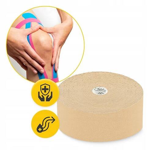 PÁSKY TEJPY KINESIOTAPING VODĚODOLNÉ NÁPLASTI SILNÉ TEJPOVÁNÍ HYPOALERGENNÍ Stav balení originální