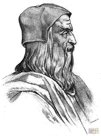 Leonard de Vinci coloring page | Free Printable Coloring Pages