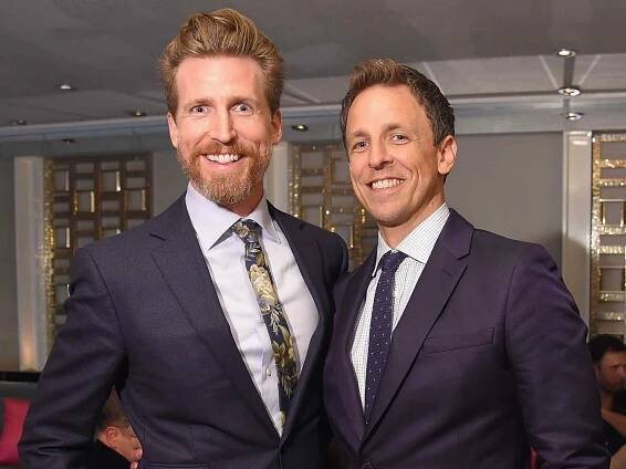 Josh Meyers and Seth Meyers attend the Amazon red carpet premiere for the brand new original comedy series "Red Oaks"