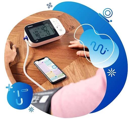 krevní tlak, aplikace OMRON connect, propojení