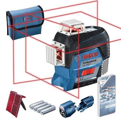 BOSCH Professional Křížový laser samonivelační GLL 3-80 C 0.601.063.R00 (4 X AA)