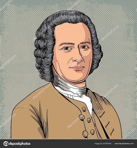 Jean Jacques Rousseau portrétní ilustrace Stock Vektor od ©fogbird 257787452