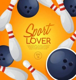 Sportovní milenec šablonu s bowling zařízení — Stockový vektor