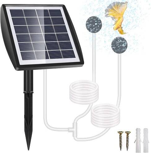 Fapiere Solární provzdušňovač jezírka – 2200 mAh baterie, 2 režimy, 2 W