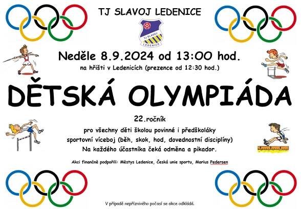Dětská olympiáda bude mít 22. ročník