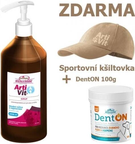 VITAR Veterinae ArtiVit Sirup 1000ml+DentON100+kšilt b z kategorie Chovatelské potřeby a krmiva pro psy > Vitamíny a léčiva pro psy > Pohybový aparát u psů