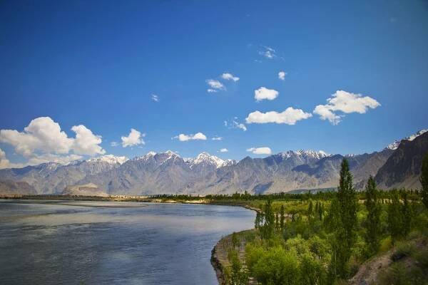 The Sindhu River Flows From Tibet Through India and Pakistan
