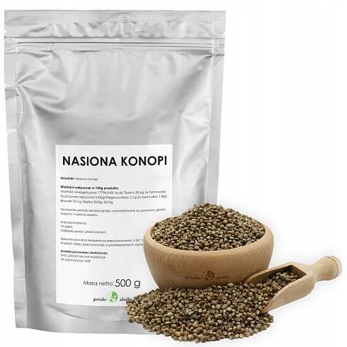 NASIONA KONOPI konopné zrno neloupané 500g