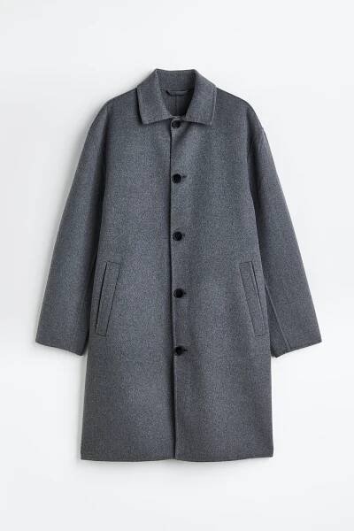 View larger image: Wool-blend car coat - Grey - Men | H&M IN 1