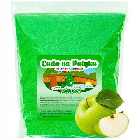 Farebný Cukor na cukrovú vatu pre stroj na ochutenie JABLKA 1KG