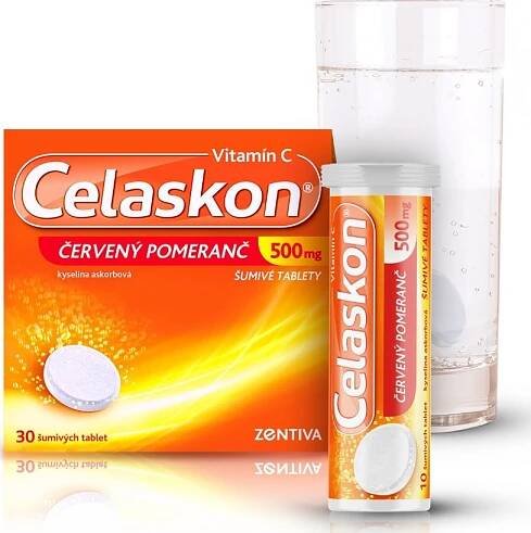 Zentiva Celaskon 500 mg červený pomeranč šumivé, 30 tbl.