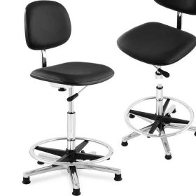 shumee Dílenská pracovní židle s opěradlem a podnožkou do 120 kg 530-800 mm černá | MALL.CZ