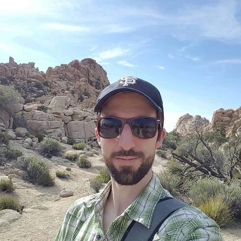 Colin Gunn-Graffy hiking Joshua Tree - Click to enlarge