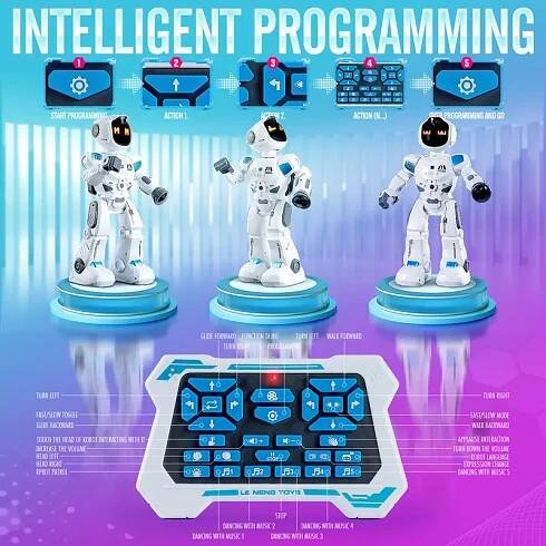 large emo rc robot toys for kids 5 7   sensing programmable interactive remote control robots for   with led   for boys 4 9 years old birthday gifts Product details 6