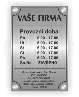 0007 cedule plast nerez A4