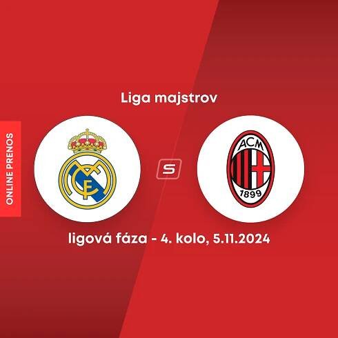 Liga majstrov: Real Madrid prehral ďalší zápas, doma nestačil na AC Miláno