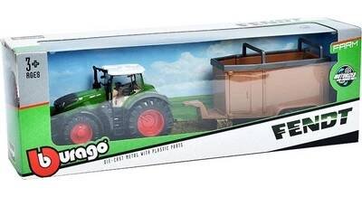 Fendt 1050 Vario Traktor Traktor s přívěsem pro zvířata 1:50 - Bburago Fendt 1050 Vario Traktor s přívěsem pro zvířata - kovový model auta