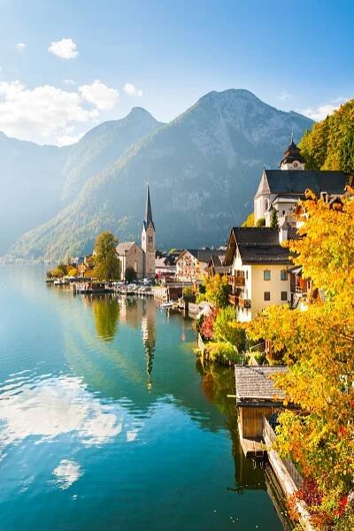 slavná vesnice hallstatt v rakousku. - rakousko - stock snímky, obrázky a fotky