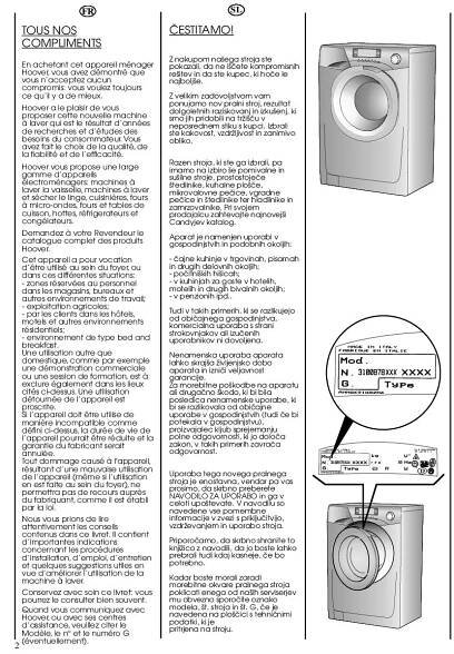 Návod k použití Candy EVO3 1254 L - Zbozi.cz