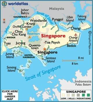 Singapore Maps & Facts | Singapore map, Singapore travel, Singapore island