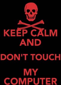 Don't Touch My Computer Red Skull Wallpaper