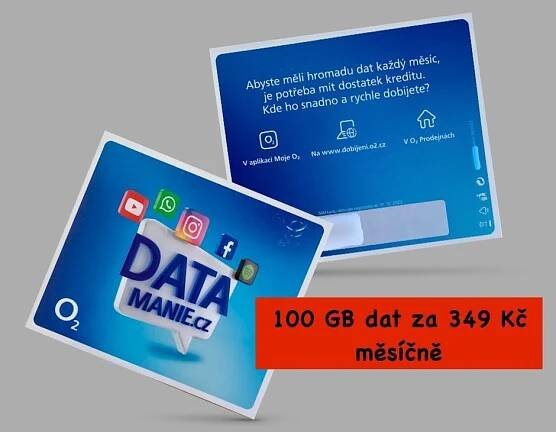 100GB dobíjecí SIM O2, bez úvazku!