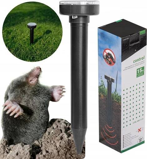 BRADAS Solární odpuzovač krtků a hlodavců, kulatý, dlouhý BR-CTRL-MO102S