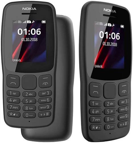 Mobilní telefon Nokia 106 2018 4 MB / 4 MB 3G černý EAN (GTIN) 6438409024428