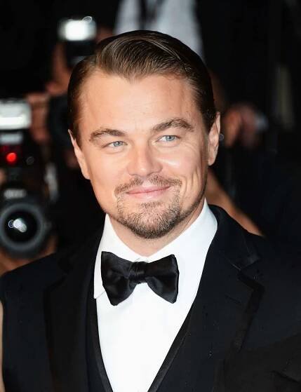 Leonardo DiCaprio with swooped hair at 'The Great Gatsby' premiere during the Cannes Film Festival in 2013