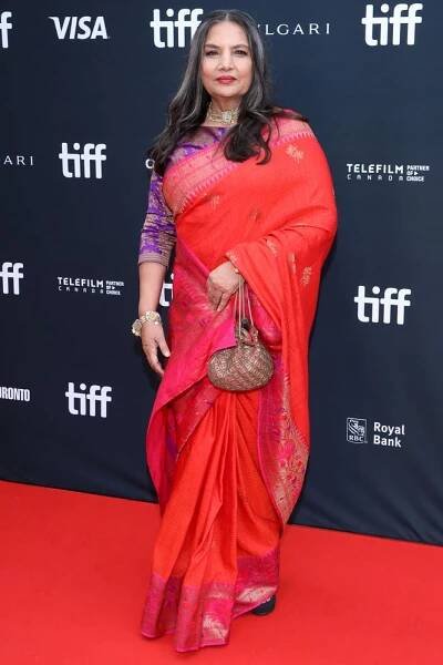 Shabana Azmi attends the 'What's Love Got To Do With It?' Premiere during the 2022 Toronto International Film Festival at Roy Thomson Hall on September 10, 2022 in Toronto, Ontario. (Photo by Jeremy Chan/WireImage,), TORONTO, ONTARIO - SEPTEMBER 10:.