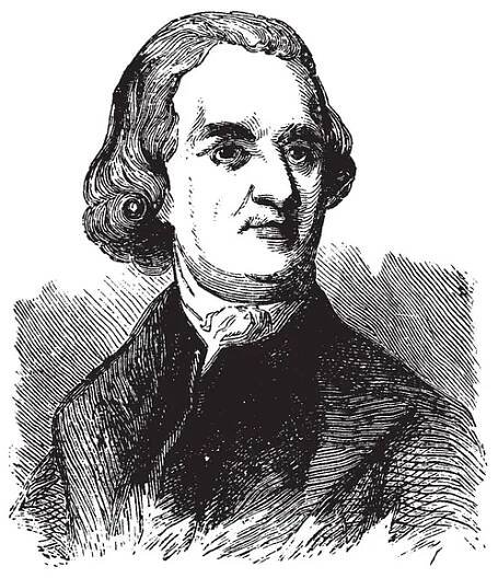 Samuel Adams 1722 — 1803, він був одним з батьків-засновників США, він був американський державний діяч та політичний філософ, vintage штриховий малюнок або ілюстрація гравіювання — ілюстрація