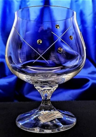 LsG-Crystal Sklenice na koňak 8 x Swarovski krystal ručně broušené dekor Karla dárkové balení Ina-6096 250m 2 Ks.