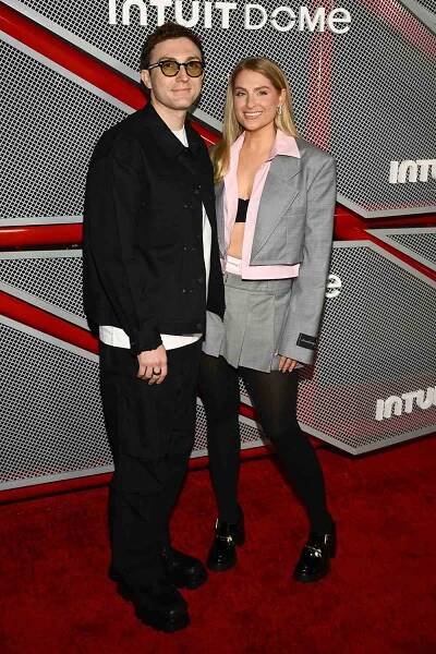 Daryl Sabara and Meghan Trainor at the Intuit Dome opening night event held at Intuit Dome on August 15, 2024 in Inglewood, California.