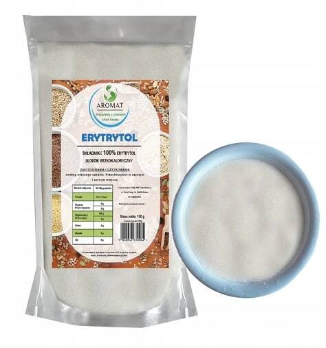 ERYTROL 100 g Erythritol Přírodní sladidlo bez kalorií Náhrada cukru 0,1 kg