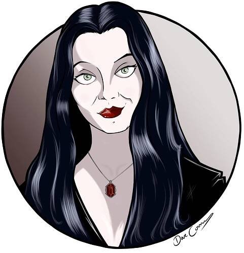 The insanely beautiful Carolyn Jones as Morticia Addams.
Seriously… Those eyes..