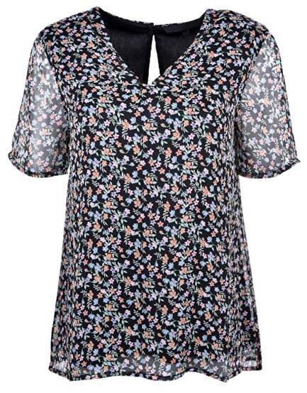 Dámská halenka Fay Ss V-neck Top Wvn Black Viola, L