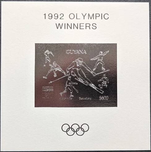 Guyana Olympijské hry 1992, DeLuxe aršík silver provedení