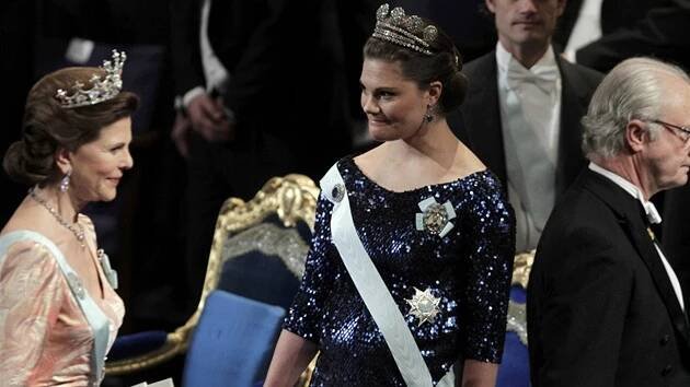 Švédský král Carl Gustaf, královna Silvia a princezna Victoria (Stockholm, 10.