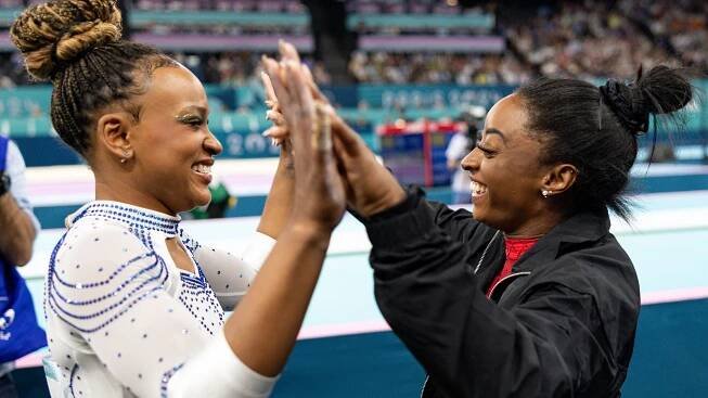 Simone Biles says gymnastics rivalry with friend Rebeca Andrade has ‘pushed the sport forward’