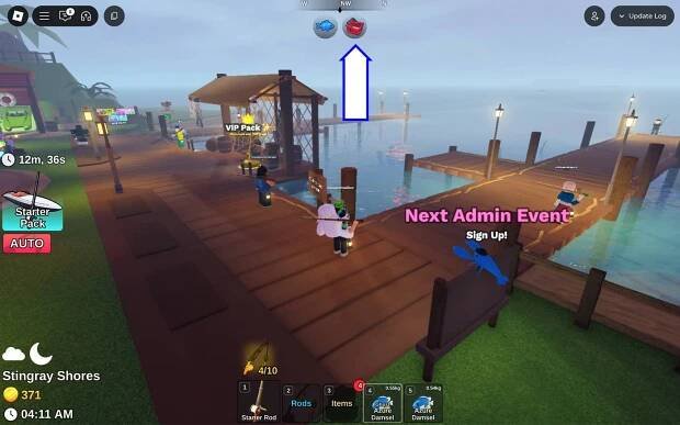 A screenshot of Fish It! in Roblox showing the game's shop button.