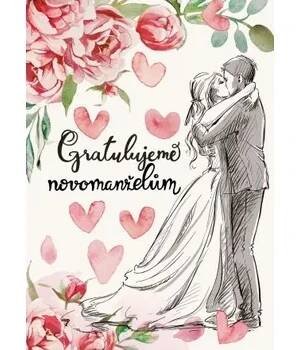 Přáníčko BeBechy - bílé - Novomanželům tiskopis