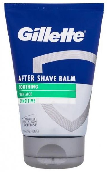 Gillette Sensitive After Shave Balm Balzám po holení pro muže 100 ml poškozená krabička